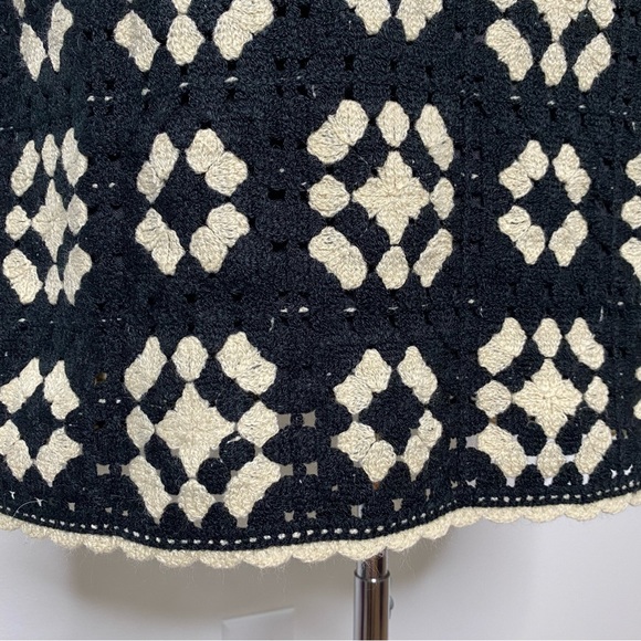 Rebellion Again Black and Cream Crochet Granny Square Dress - Picture 9 of 13